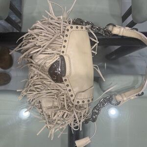 Prada Beige Fringe Shoulder Bag